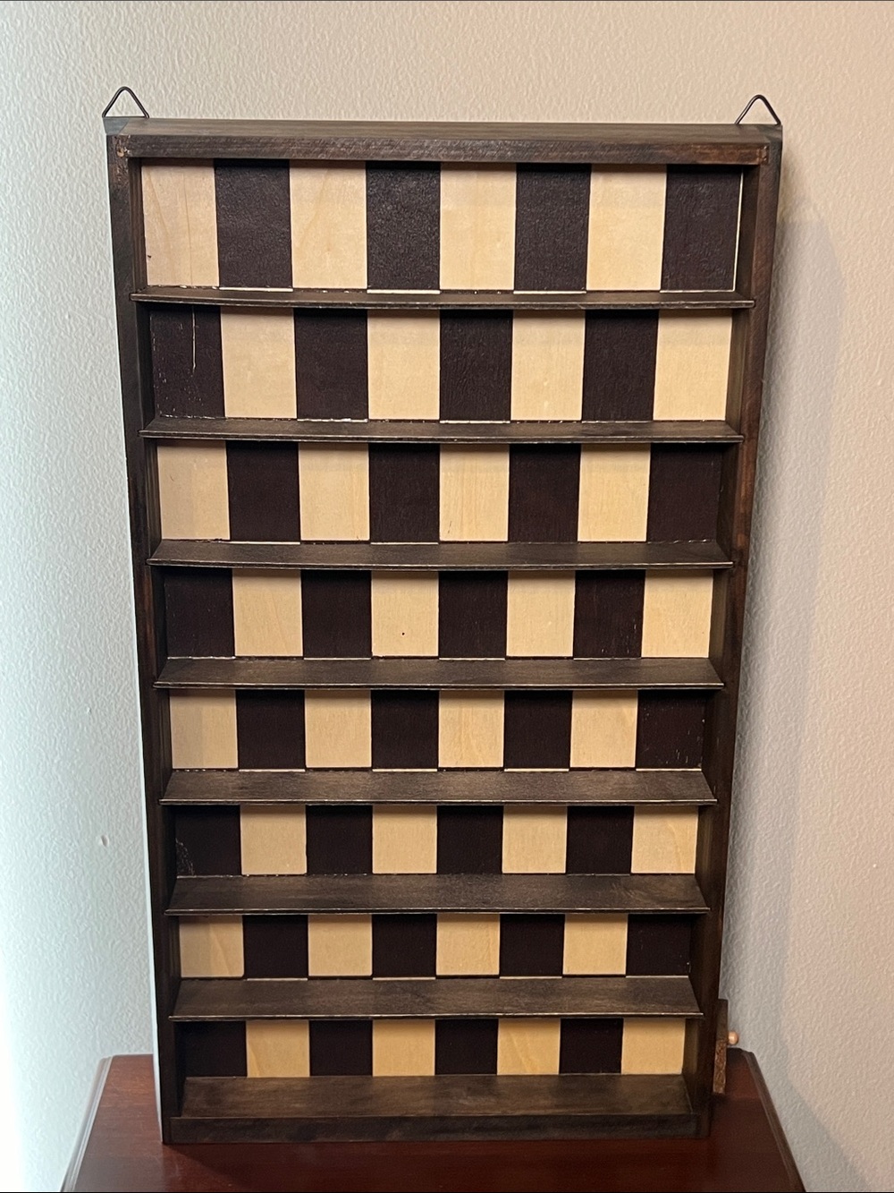Vertical Checkered Miniatures Display Wall Shelf Shadowbox Wall Hanging